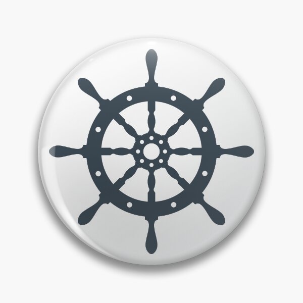 Item preview, Charcoal Nautical Ship Wheel Design designed and sold by pattern-archive.