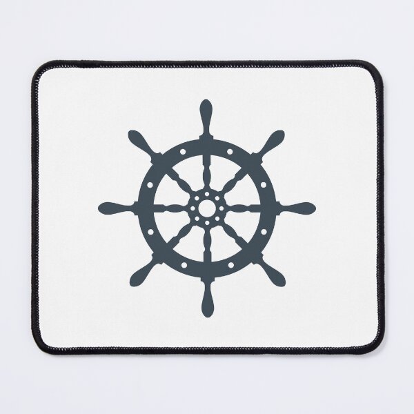 Item preview, Charcoal Nautical Ship Wheel Design designed and sold by pattern-archive.