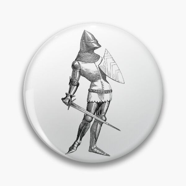 Item preview, 14th-Century soldier with heater shield and a sword, 1874 designed and sold by Hedrin.