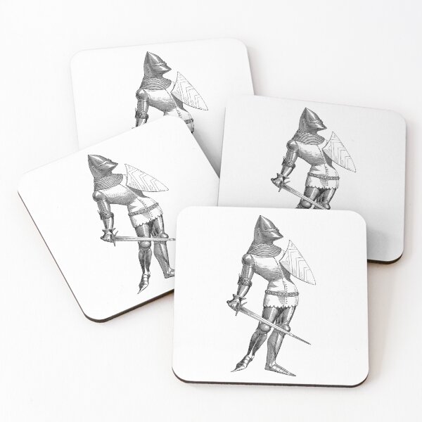 Item preview, 14th-Century soldier with heater shield and a sword, 1874 designed and sold by Hedrin.