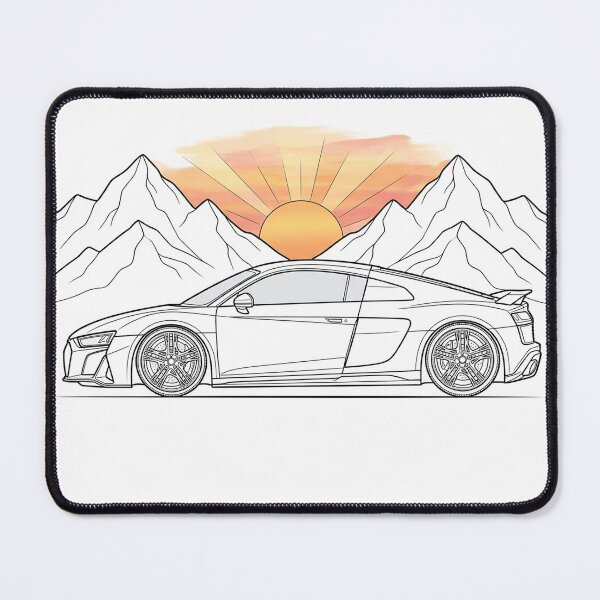 Item preview, Sports Car Sunset Mountains Line Art T-Shirt designed and sold by Debnath-Garage.