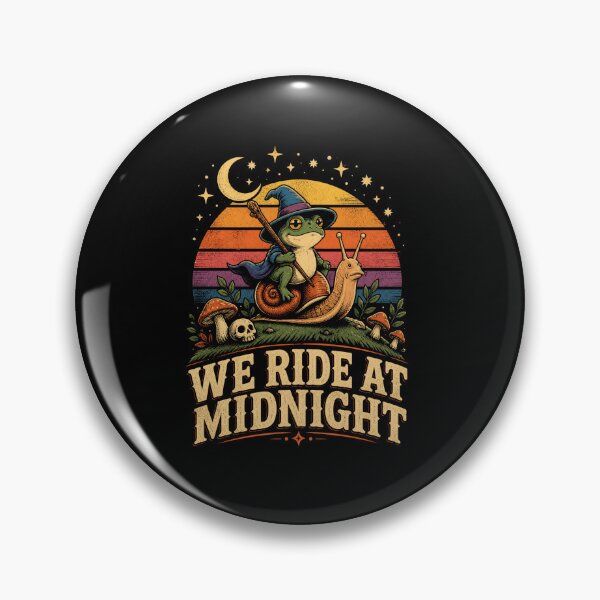 Item preview, We Ride at Midnight Frog Wizard Riding Snail Fantasy Adventure Design designed and sold by MiALopezArt.
