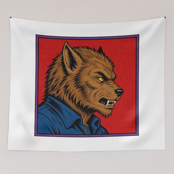 Item preview, Retro Pop Art Werewolf Vintage Comic Horror Monster Portrait designed and sold by WolfmanProphecy.