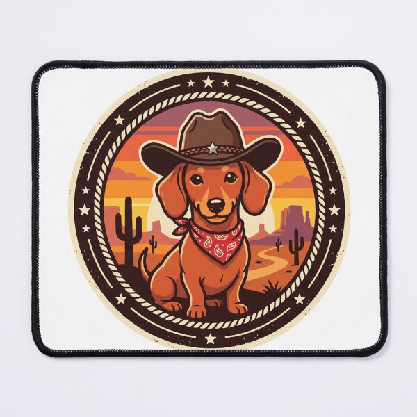 Item preview, Cowboy Dachshund Wild West Desert Pin designed and sold by larbimalki.