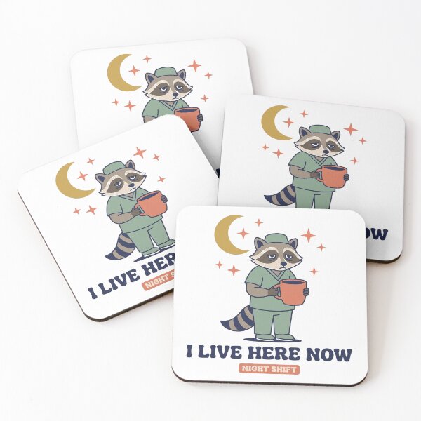 Item preview, Funny Night Shift Nurse Shirt - Raccoon I Live Here Now designed and sold by Harlo.co.