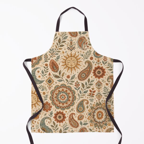 Item preview, Celestial Bohemian – Sun Moon Mandala & Paisley Pattern designed and sold by  RoseCraft Atelier.