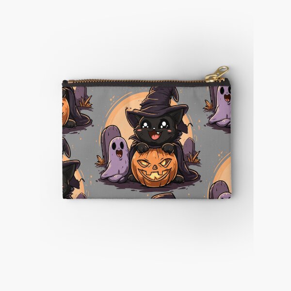 Item preview, Halloween Black Cat, Ghost, and Pumpkin in the Cemetery designed and sold by RichardRags.