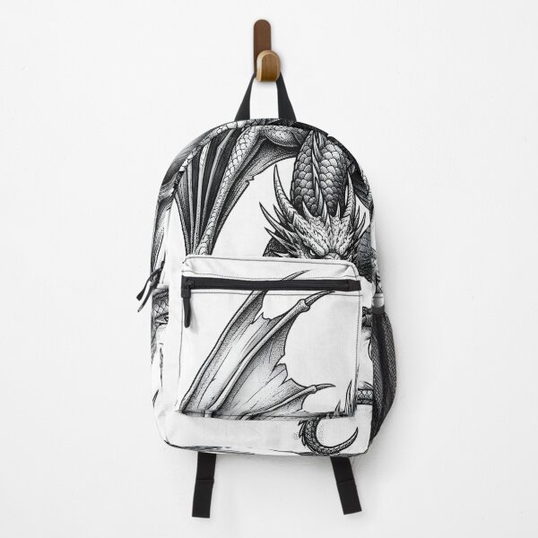 Item preview, Medieval Dragon Engraving – Black and White Fantasy Dragon designed and sold by DragonSerpent Ink.