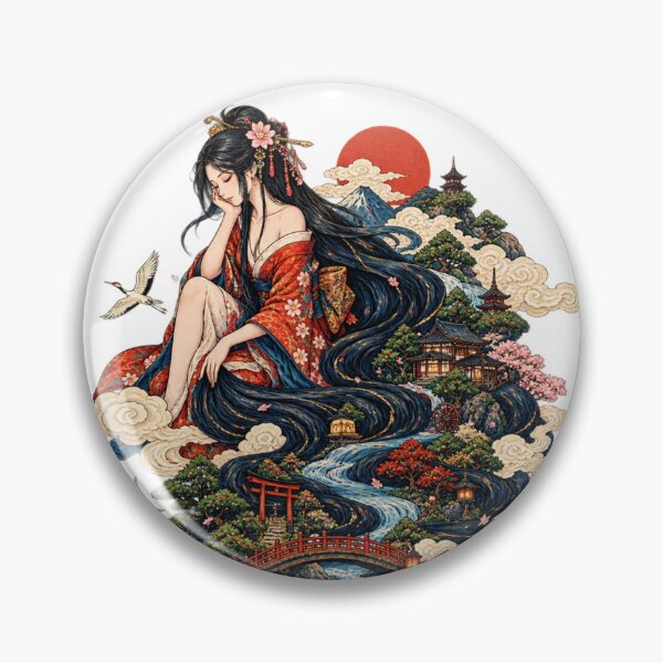 Item preview, The Princess with Watery Hair | Japanese Ukiyo-e Art designed and sold by Substance_life.