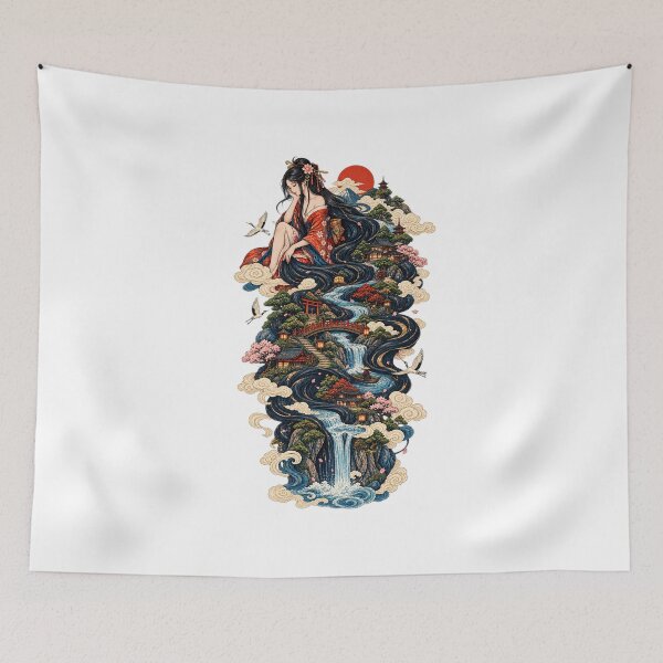 Item preview, The Princess with Watery Hair | Japanese Ukiyo-e Art designed and sold by Substance_life.