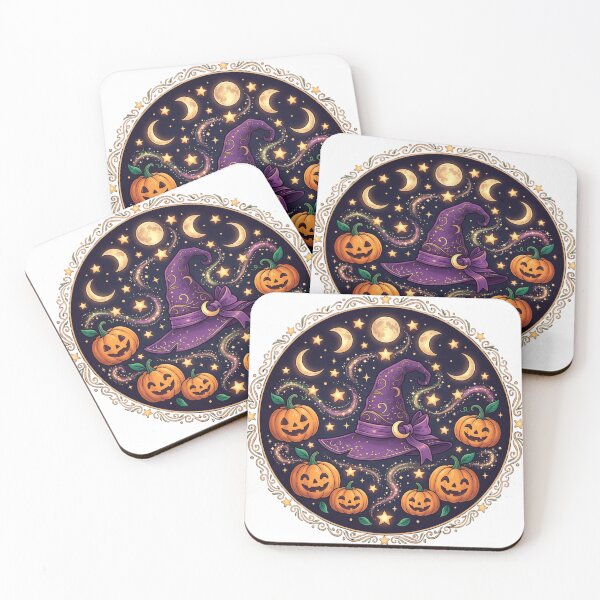 Item preview, Mystical Witch Hat Halloween Moon Circle designed and sold by larbimalki.