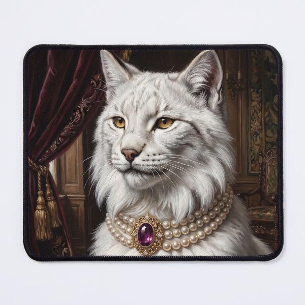 Item preview, White Lynx Amethyst Pearl Necklace designed and sold by Real Beast Art.