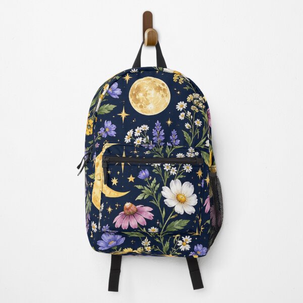 Item preview, Celestial Moon & Wildflower Pattern – Mystical Floral Night designed and sold by RJACreative.