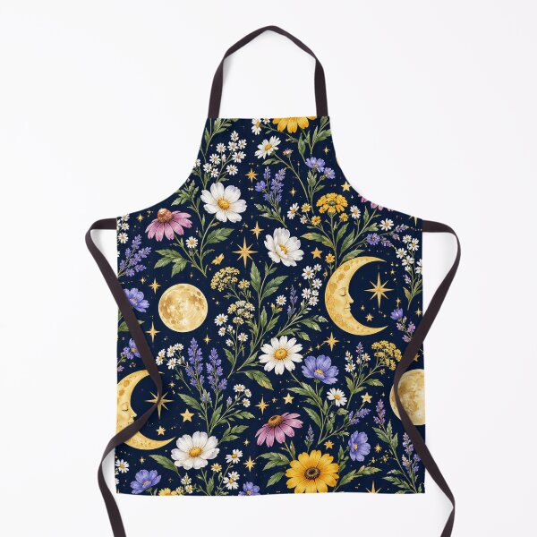 Item preview, Celestial Moon & Wildflower Pattern – Mystical Floral Night designed and sold by RJACreative.