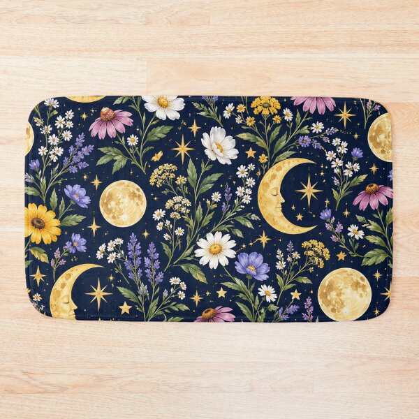 Item preview, Celestial Moon & Wildflower Pattern – Mystical Floral Night designed and sold by RJACreative.