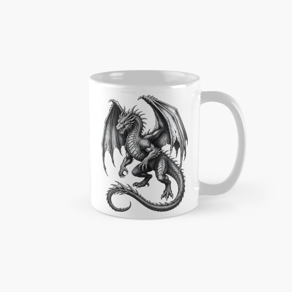 Item preview, Epic Winged Dragon – Medieval Fantasy Engraving designed and sold by DragonSerpent Ink.