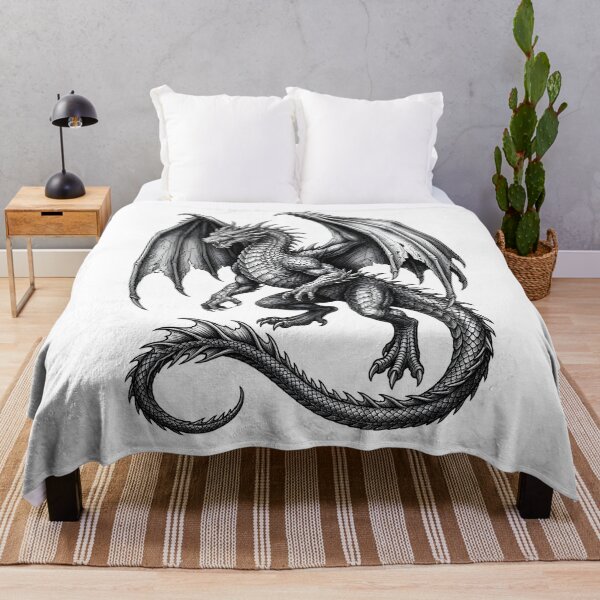 Item preview, Epic Winged Dragon – Medieval Fantasy Engraving designed and sold by DragonSerpent Ink.