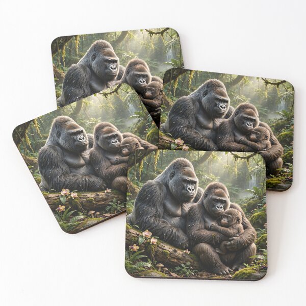 Item preview, Gorilla Family  designed and sold by AwesomeDigiShop.