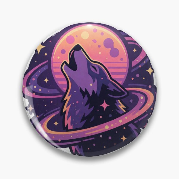 Item preview, Cosmic Wolf Howling at Neon Moon designed and sold by ArtistUpsale.
