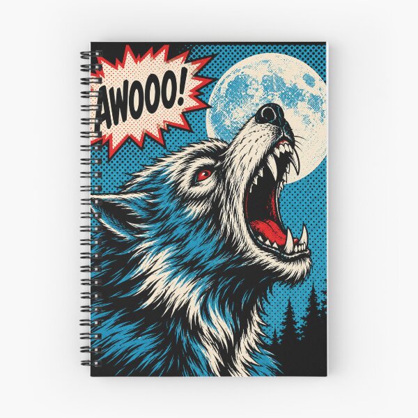 Item preview, Retro Pop Art AWOOO! Full Moon Werewolf – Vintage Horror Comic Book Art designed and sold by WolfmanProphecy.