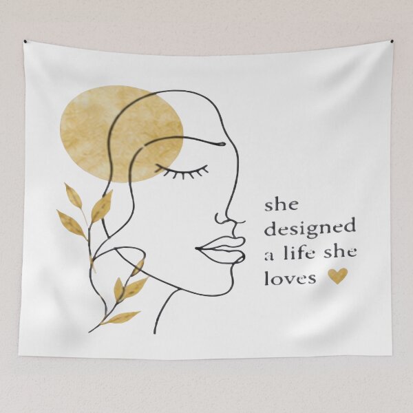 Item preview, She Designed A Life She Loves Line Art designed and sold by FABIOLA1970.