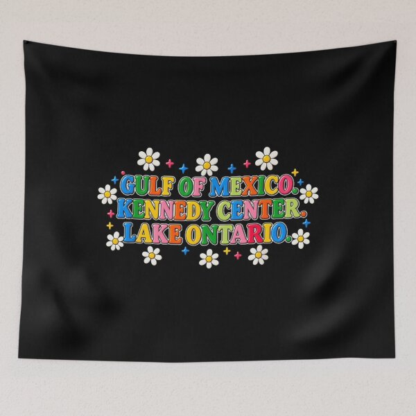 Item preview, Gulf of Mexico Kennedy Center Lake Ontario Rainbow Daisy Colorful Text Fan designed and sold by BraylenDrado.