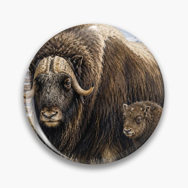 Item preview, Musk Ox and Calf on Arctic Tundra designed and sold by Pixel Junkies Studio.