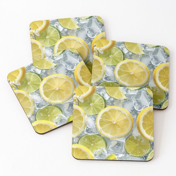 Item preview, Fresh lemons, limes, ice cubes, water pattern designed and sold by angel-cat-22.