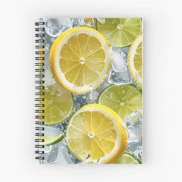 Item preview, Fresh lemons, limes, ice cubes, water pattern designed and sold by angel-cat-22.
