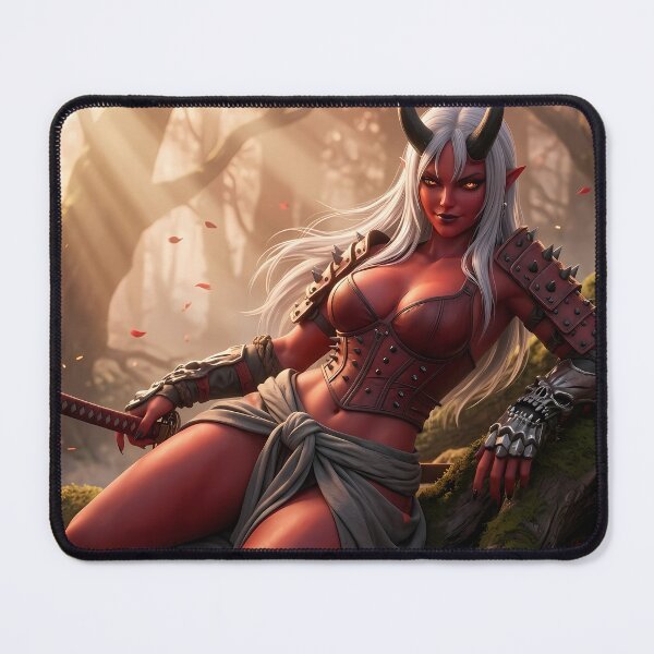 Item preview, Red Skin Demon Girl Katana Forest designed and sold by GalleryBrisArt.