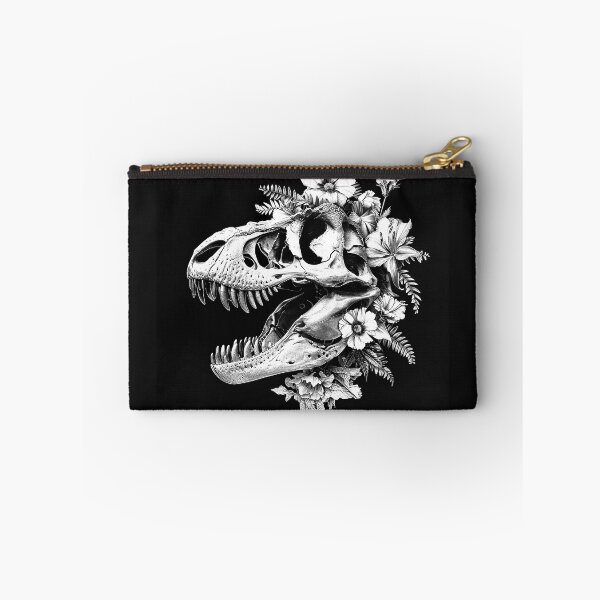 Item preview, T-Rex Skull with Flowers Prehistoric Botanical Gothic Art Design designed and sold by inkoutninja.