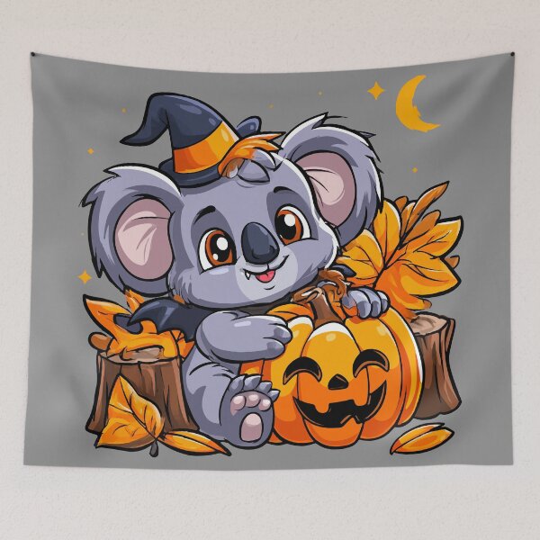 Item preview, Cute Halloween Witch Koala and Pumpkin designed and sold by RichardRags.