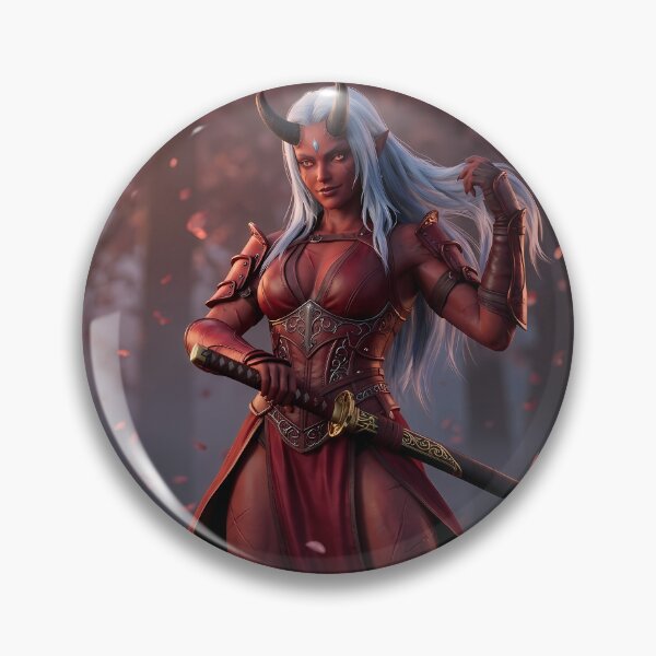 Item preview, Red Skin Demon Girl Katana Forest designed and sold by GalleryBrisArt.