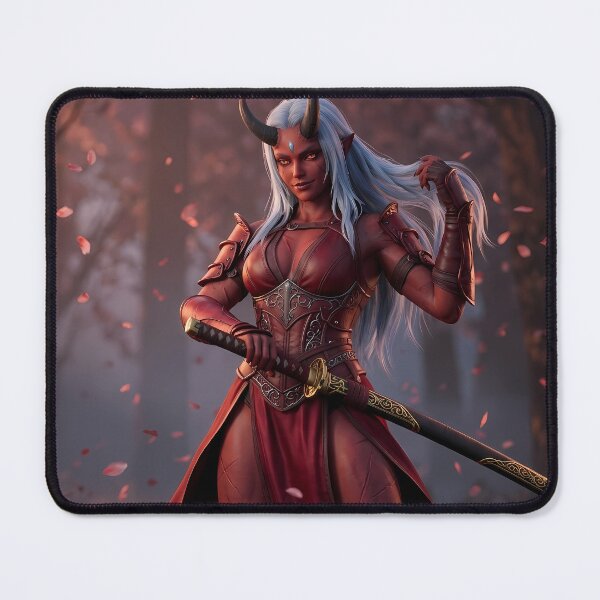 Item preview, Red Skin Demon Girl Katana Forest designed and sold by GalleryBrisArt.