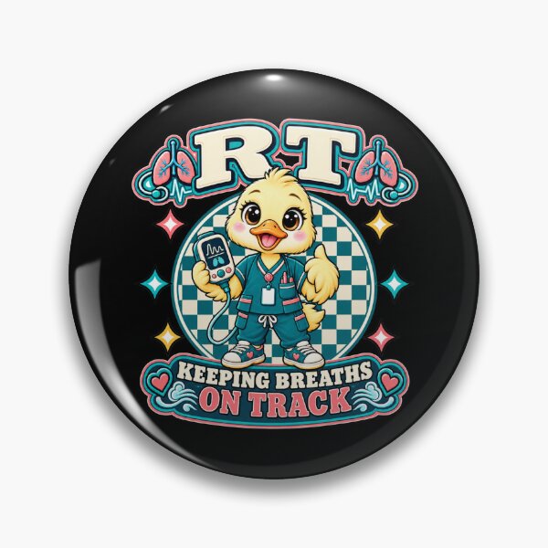 Item preview, Cute Duck RT Respiratory Therapist Checkered Checkerboard Medical Design designed and sold by ClinicalHubs.