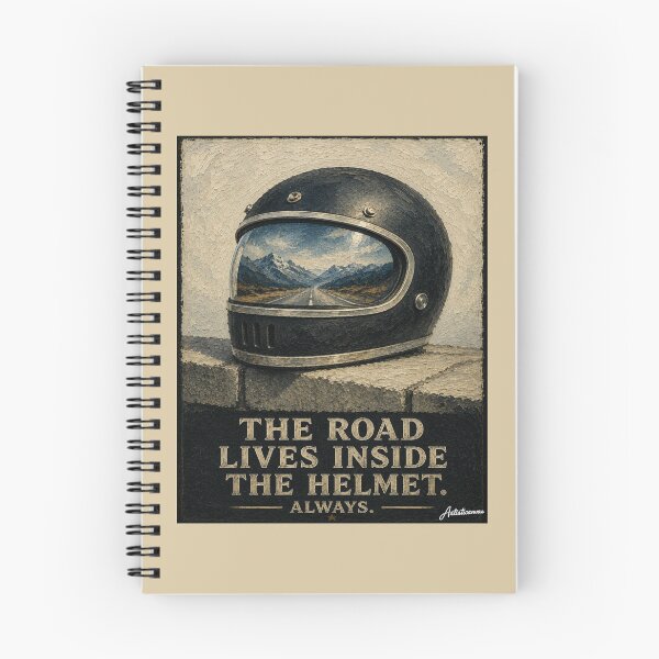 Item preview, Vintage Helmet Visor Reflects Mountain Road Minimalist Moto Art designed and sold by Artisticanvas.