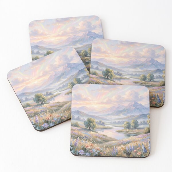 Item preview, Impressionist Landscape Mountains Sunset Pastel designed and sold by JonelleTshirts.