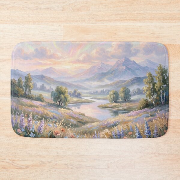 Item preview, Impressionist Landscape Mountains Sunset Pastel designed and sold by JonelleTshirts.