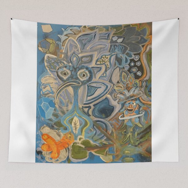Item preview, Pintura de caos con criaturas abstractas extrañas designed and sold by Kroma-Totem.