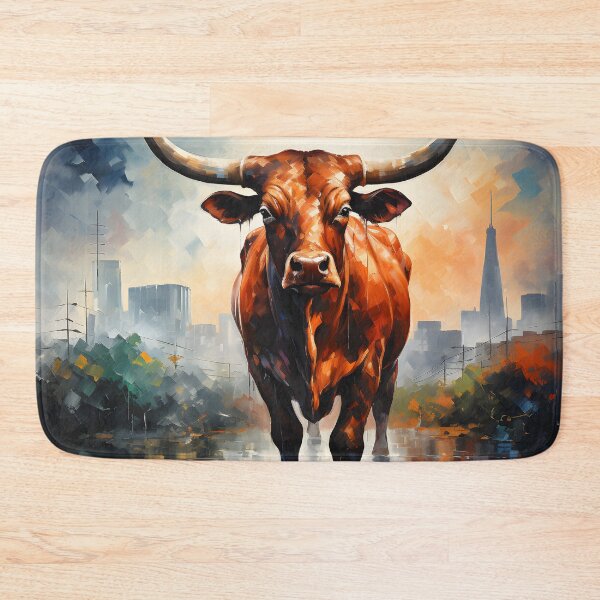 Item preview, Majestic Longhorn Bull Urban Western Abstract Painting designed and sold by GutyzDesignsES.