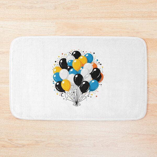 Item preview, Birthday Balloons and Confetti Icon Black and White Ink Style – Birthday gift idea designed and sold by michallechowicz.