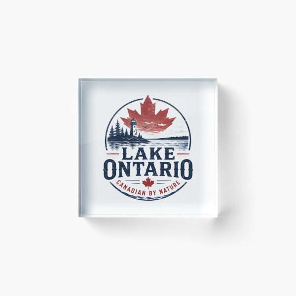 Item preview, Lake Ontario Canadian by Nature Vintage Maple Leaf Lighthouse Design designed and sold by BraylenDrado.