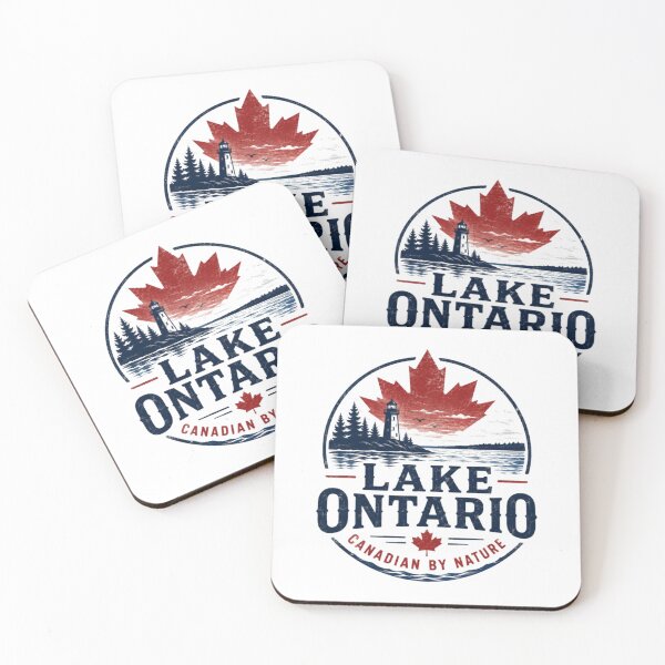Artikelvorschau, Ontariosee, kanadisch von Natur aus, Vintage-Leuchtturmdesign mit Ahornblatt entworfen und verkauft von BraylenDrado.