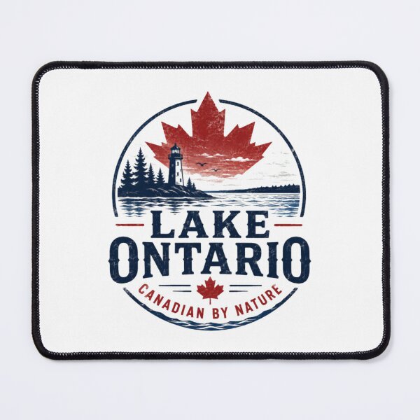 Item preview, Lake Ontario Canadian by Nature Vintage Maple Leaf Lighthouse Design designed and sold by BraylenDrado.