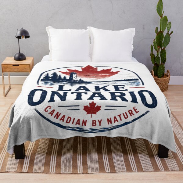 Item preview, Lake Ontario Canadian by Nature Vintage Maple Leaf Lighthouse Design designed and sold by BraylenDrado.