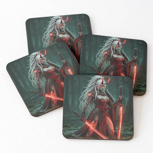 Item preview, Red Skin Demon Girl Katana Forest designed and sold by GalleryBrisArt.