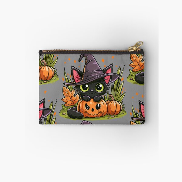 Item preview, Cute Halloween Witch Cat and Ugly Pumpkin designed and sold by RichardRags.