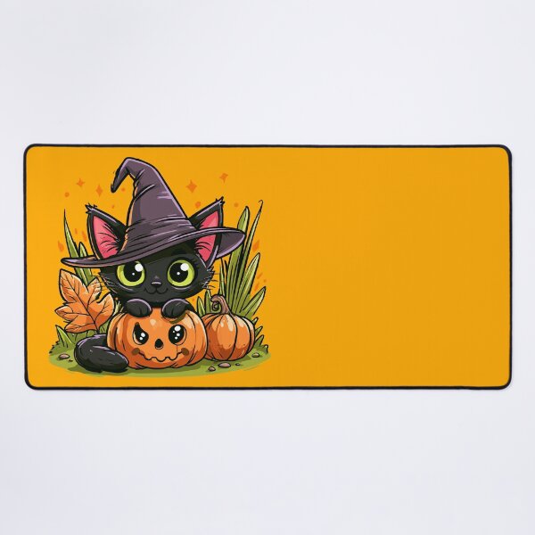 Item preview, Cute Halloween Witch Cat and Ugly Pumpkin designed and sold by RichardRags.