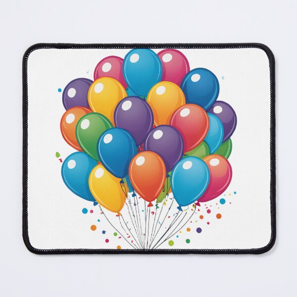 Item preview, Birthday Balloons and Confetti Icon Holographic Rainbow Style – Birthday gift idea designed and sold by michallechowicz.