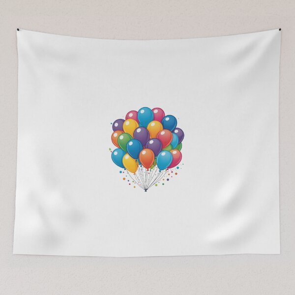 Item preview, Birthday Balloons and Confetti Icon Holographic Rainbow Style – Birthday gift idea designed and sold by michallechowicz.
